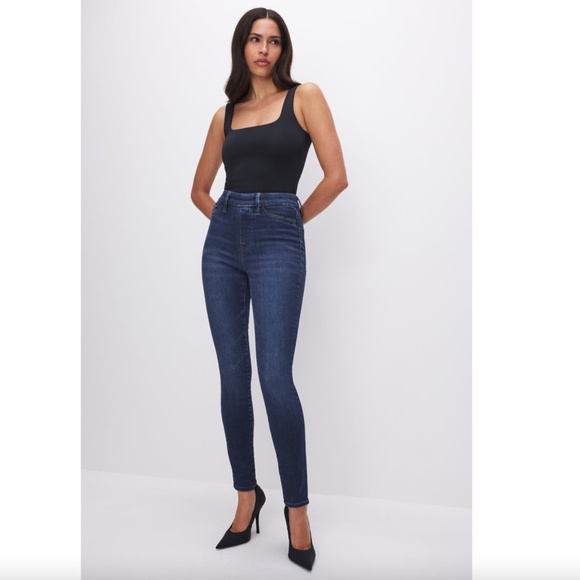 Good American Power Stretch Pull-On Skinny Jeans, Indigo491, Size 14/32 - Picture 1 of 10
